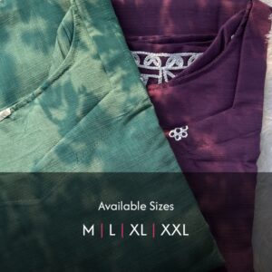 Green and grape color kurthi with white embroidery on neck and sleeves